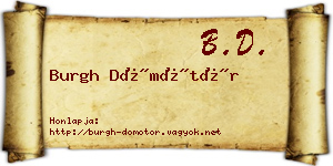 Burgh Dömötör névjegykártya